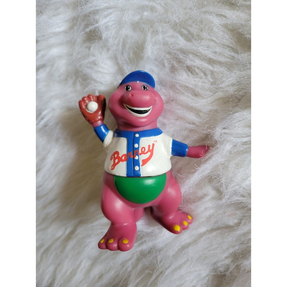 Vintage Lyons Group Barney Playing Baseball 5" Collectible Toy Figure‎ - M